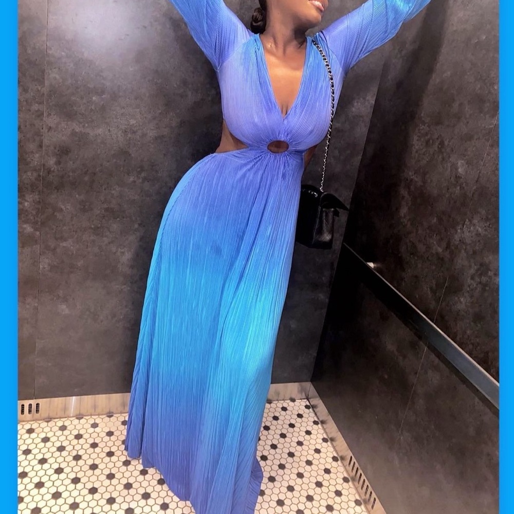 Blue Floor Length Maxi - Picture 3 of 4